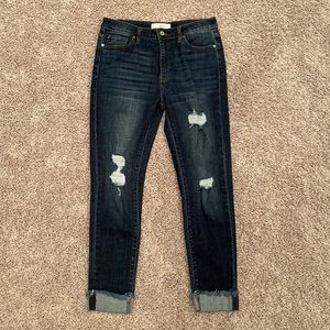 KanCan Payton High Rose Cuffed Skinny jeans